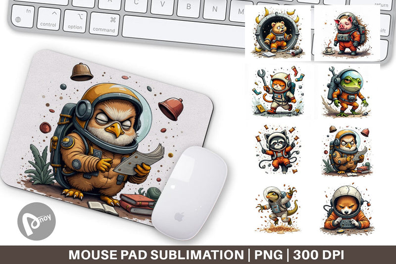 Mouse Pad Space Chaos Critter Sublimation artnoy 