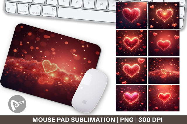 Mouse Pad Spark Hearts Sublimation artnoy 