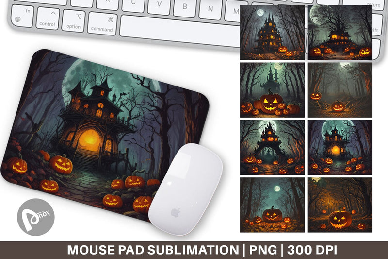 Mouse Pad Spooky Forest Halloween Sublimation artnoy 