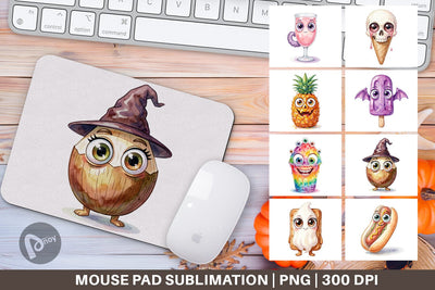 Mouse Pad Spooky Summer Snack Watercolor Sublimation artnoy 