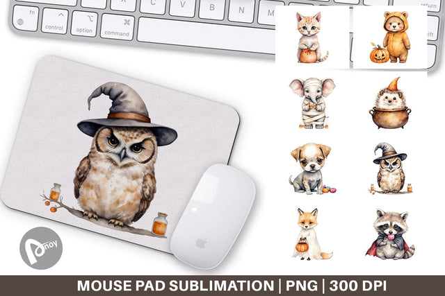 Mouse Pad Spooky Sweet Critters Sublimation artnoy 