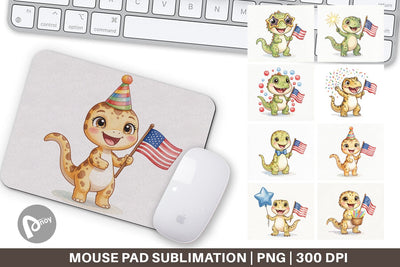 Mouse Pad Spotted Starry Dino Watercolor Sublimation artnoy 