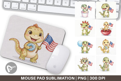 Mouse Pad Spotted Summer Treats Dino Watercolor Sublimation artnoy 