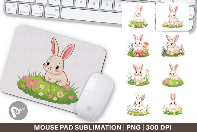 Mouse Pad Spring Bunny Sublimation artnoy 
