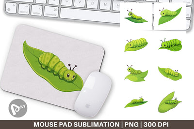 Mouse Pad Spring Caterpillar Sublimation artnoy 