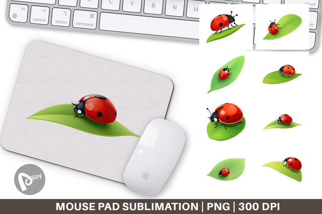 Mouse Pad Spring Ladybug Sublimation artnoy 