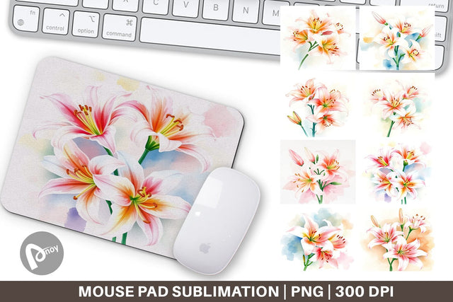 Mouse Pad Spring lilies Sublimation artnoy 