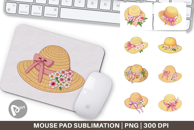 Mouse Pad Spring Sun Hat Sublimation artnoy 