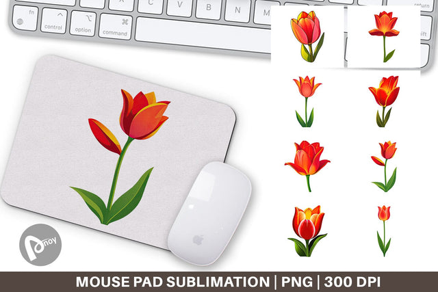 Mouse Pad Spring Tulip Sublimation artnoy 