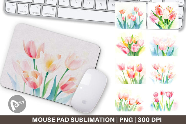 Mouse Pad Spring Tulips Sublimation artnoy 