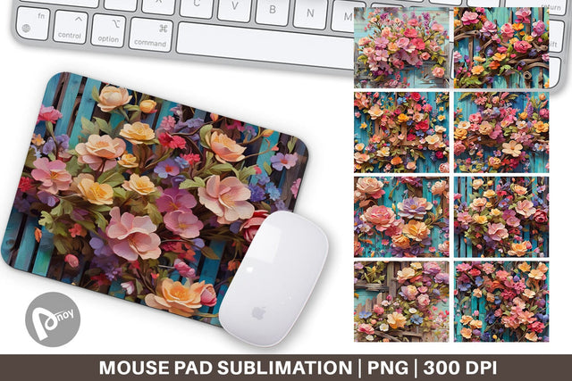 Mouse Pad Spring Wooden Fence Sublimation artnoy 