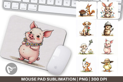 Mouse Pad Springtime Shenanigans Playful Animal Antics Sublimation artnoy 