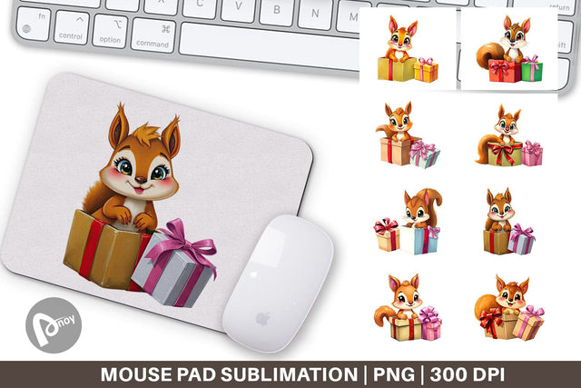 Mouse Pad Squirrel Gift Sublimation artnoy 