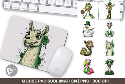 Mouse Pad St Paddys Animal Caricature Sublimation artnoy 