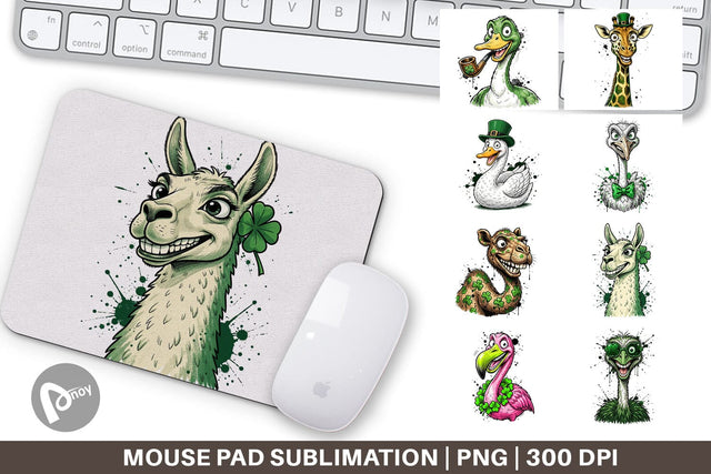 Mouse Pad St Paddys Animal Caricature Sublimation artnoy 