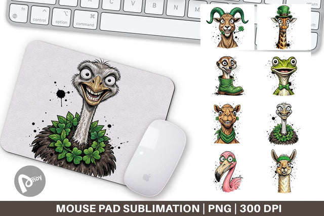 Mouse Pad St Paddys Animal Charms Sublimation artnoy 