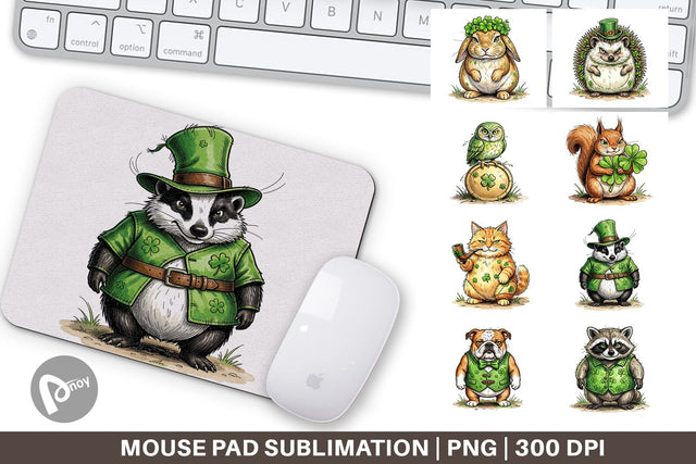 Mouse Pad St Paddys Animal Friends Sublimation artnoy 