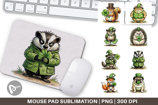 Mouse Pad St Paddys Lucky Animal Sublimation artnoy 