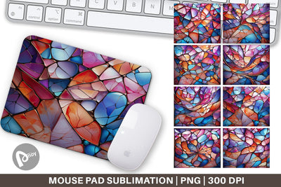 Mouse Pad Stained Glass Mosaic Sublimation artnoy 