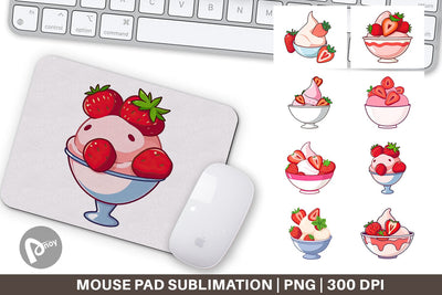 Mouse Pad Strawberry Scoop Sublimation artnoy 