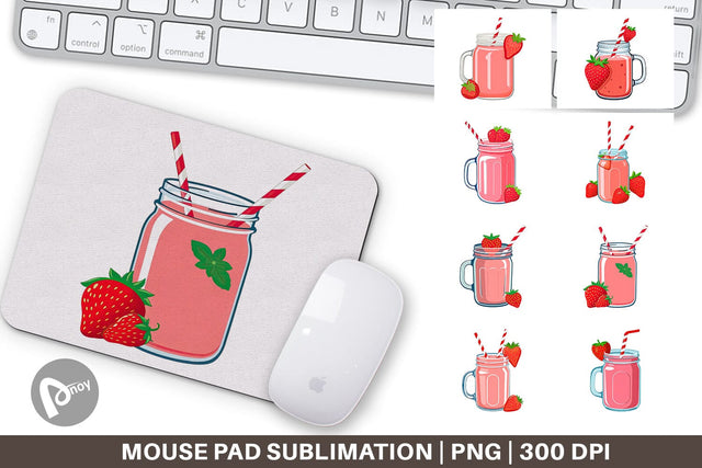 Mouse Pad Strawberry Smoothie Sublimation artnoy 