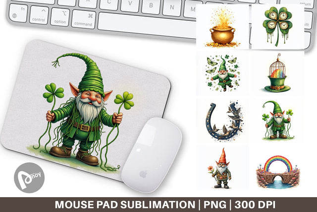 Mouse Pad Subconscious Shamrock Dreamy Surrealist St. Paddy's Sublimation artnoy 