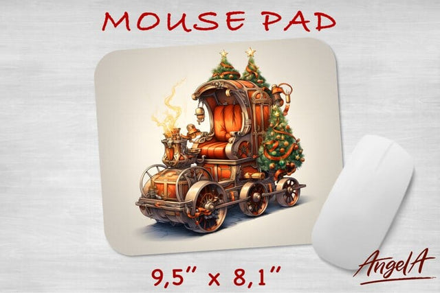 Mouse pad sublimation / christmas retro sleigh steampunk png Sublimation Angelina Semenova 