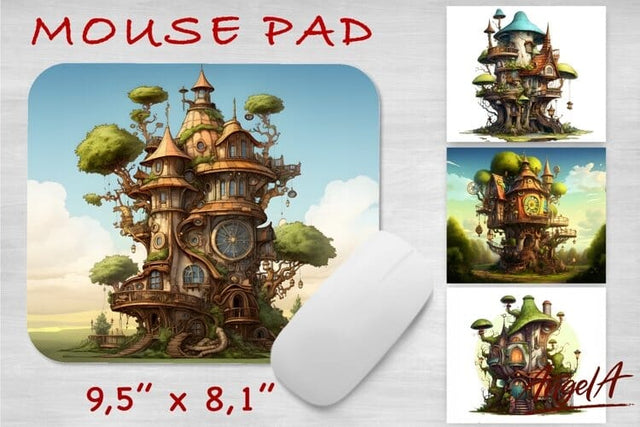 Mouse pad sublimation design / steampunk art, fairy house Sublimation Angelina Semenova 