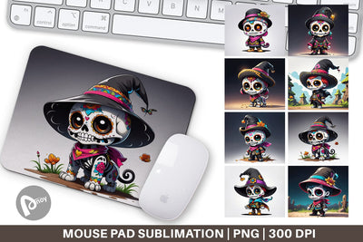 Mouse Pad Sugar Skull Halloween Sublimation artnoy 