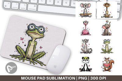 Mouse Pad Summer Animal Sketch Party Sublimation artnoy 