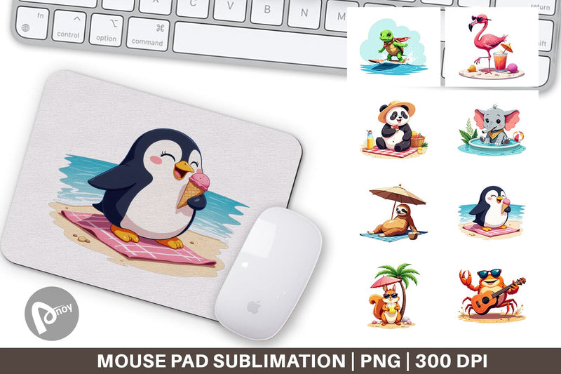 Mouse Pad Summer Animals Sublimation artnoy 