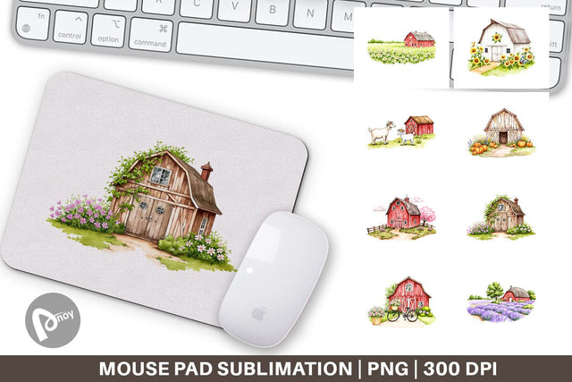 Mouse Pad Summer Barn Sublimation artnoy 