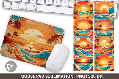 Mouse Pad Summer Beach Sunset Sublimation artnoy 