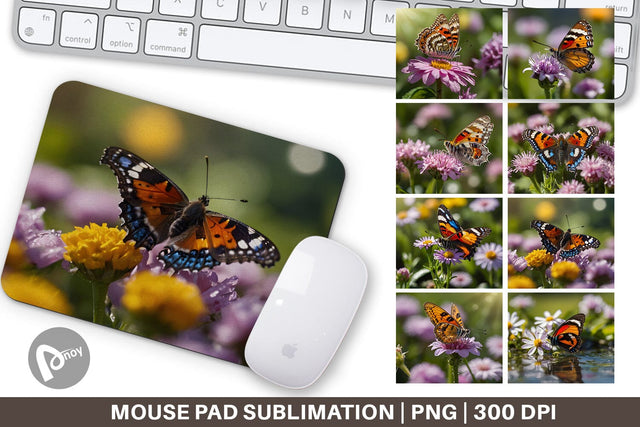 Mouse Pad Summer Beautiful Butterfly Sublimation artnoy 
