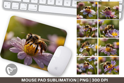 Mouse Pad Summer Beautiful Honey bee Sublimation artnoy 