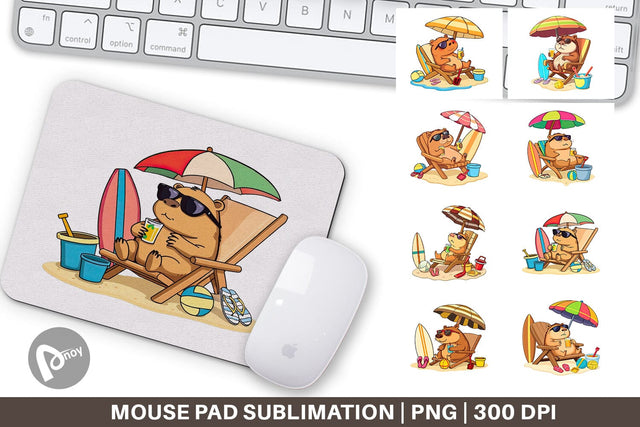 Mouse Pad Summer Capybara Sublimation artnoy 