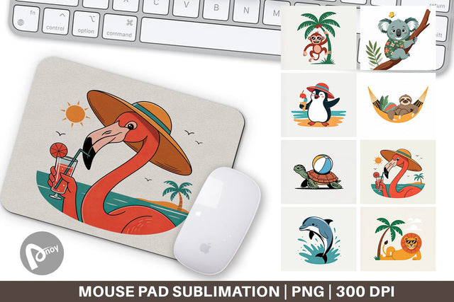 Mouse Pad Summer Day Animal Sublimation artnoy 