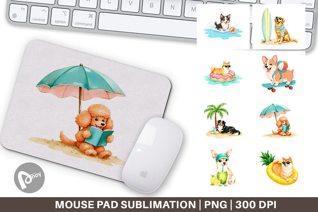 Mouse Pad Summer Dog Day Sublimation artnoy 