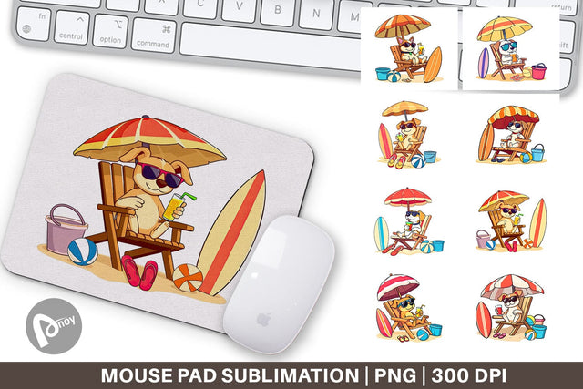 Mouse Pad Summer Dog Sublimation artnoy 