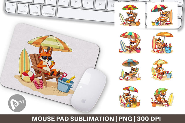 Mouse Pad Summer Fox Sublimation artnoy 