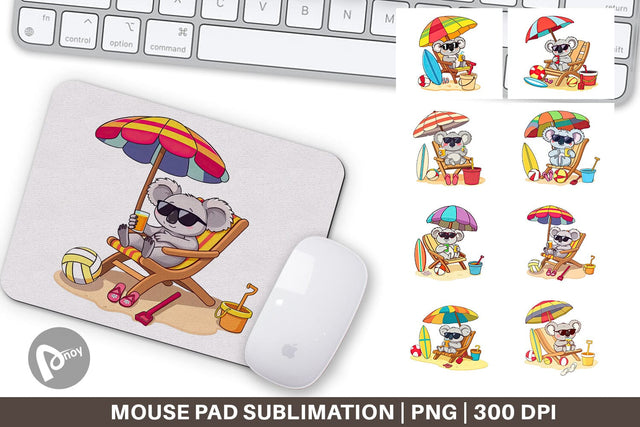Mouse Pad Summer Koala Sublimation artnoy 