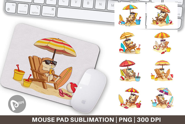 Mouse Pad Summer Otter Sublimation artnoy 