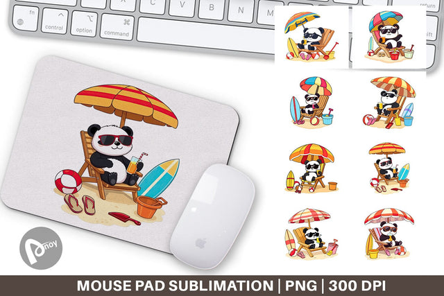 Mouse Pad Summer Panda Sublimation artnoy 