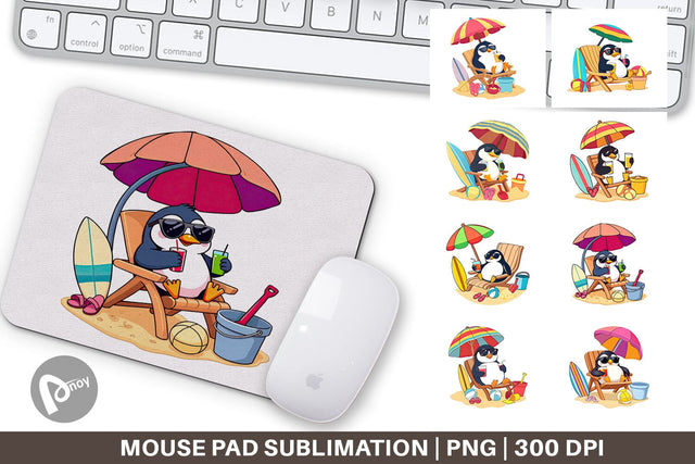 Mouse Pad Summer Penguin Sublimation artnoy 