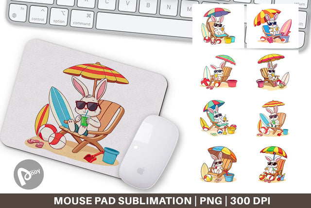 Mouse Pad Summer Rabbit Sublimation artnoy 