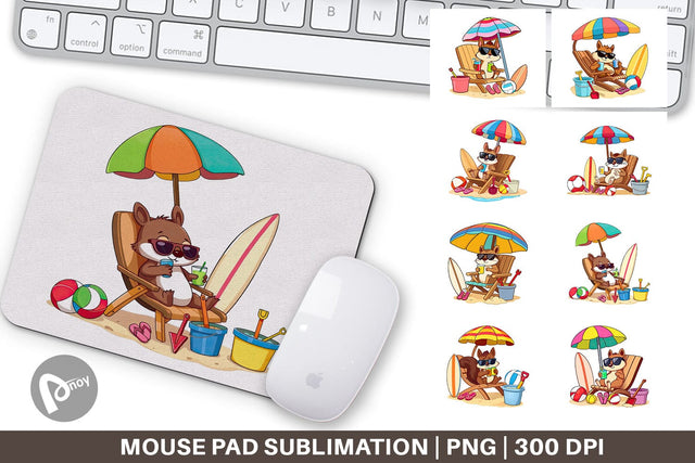 Mouse Pad Summer Squirrel Sublimation artnoy 