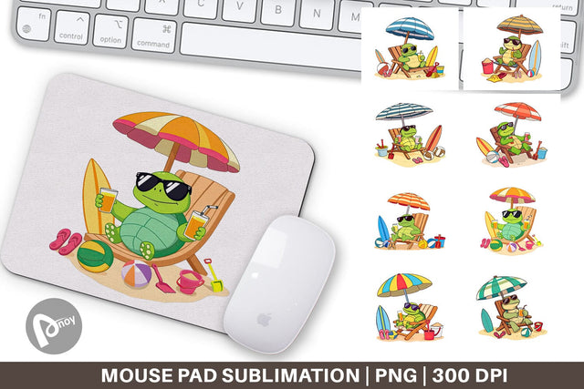 Mouse Pad Summer Turtle Sublimation artnoy 