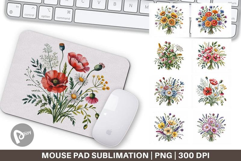 Mouse Pad Summer Wildflower Sublimation artnoy 