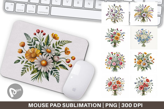 Mouse Pad Summer Wildflower Sublimation artnoy 