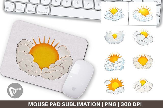 Mouse Pad Sun and Clouds Sublimation artnoy 